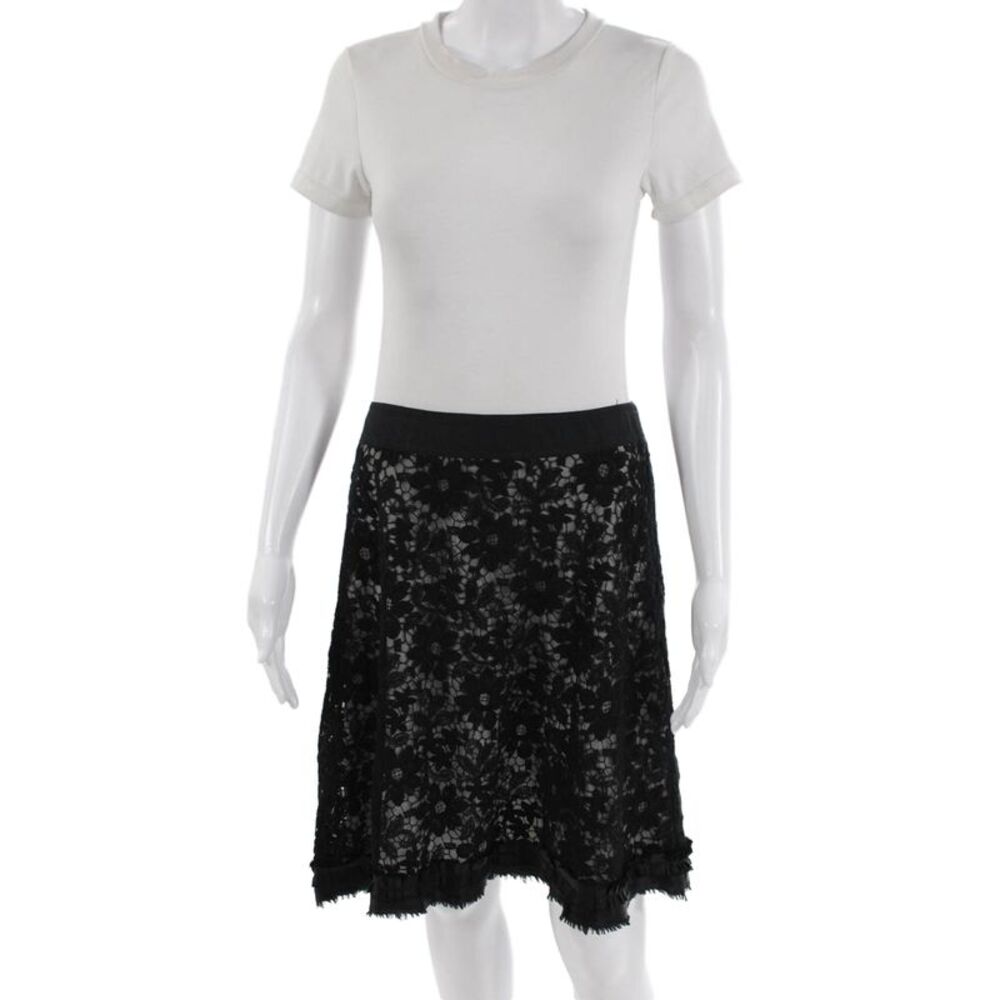 Cynthia Cynthia Steffe Womens Cotton Floral Lace A-Line Short Skirt Black Size 8